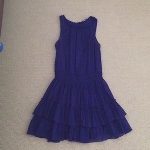 Blue drop waist sleeveless dress